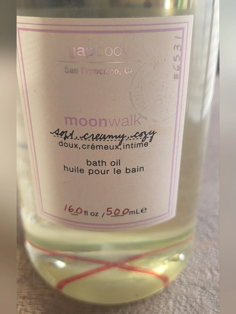 Gap Body MOONWALK SOFT CREAMY COZY Bath Oil 16 Oz. Rare Discontinued Large